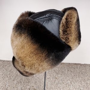 Lamb Leather and Rex Rabbit Fur Trooper Hat